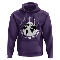 Save Our Planet Hoodie Wind Power Electricity Earth Day 2025