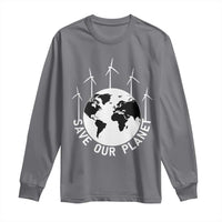Save Our Planet Long Sleeve Shirt Wind Power Electricity Earth Day 2025