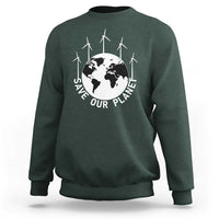 Save Our Planet Sweatshirt Wind Power Electricity Earth Day 2025