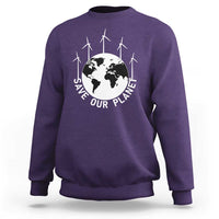 Save Our Planet Sweatshirt Wind Power Electricity Earth Day 2025