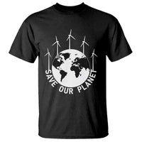 Save Our Planet T Shirt Wind Power Electricity Earth Day 2025