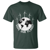 Save Our Planet T Shirt Wind Power Electricity Earth Day 2025