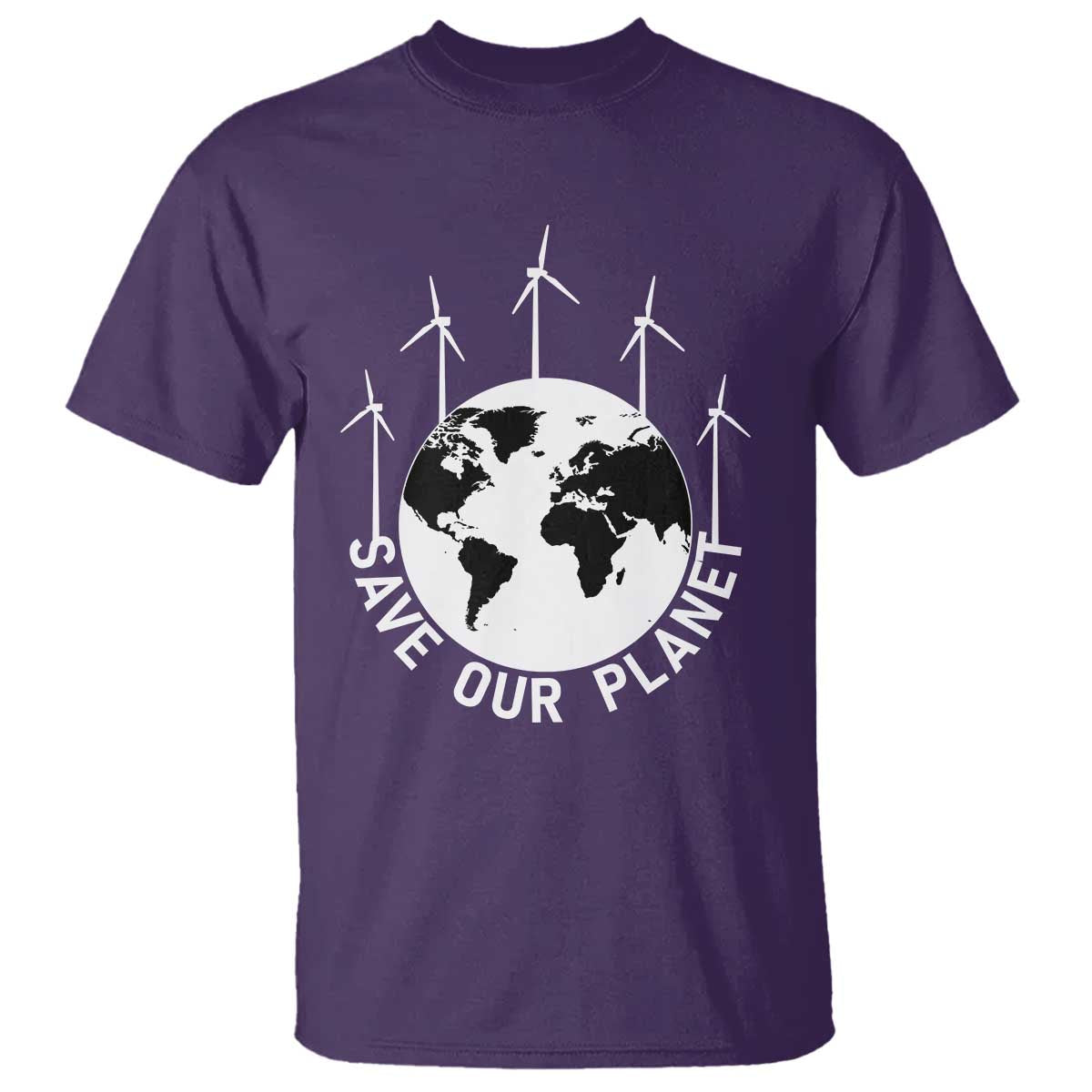 Save Our Planet T Shirt Wind Power Electricity Earth Day 2025