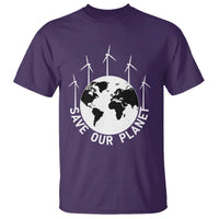 Save Our Planet T Shirt Wind Power Electricity Earth Day 2025