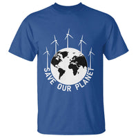 Save Our Planet T Shirt Wind Power Electricity Earth Day 2025