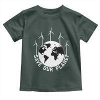 Save Our Planet Toddler T Shirt Wind Power Electricity Earth Day 2025