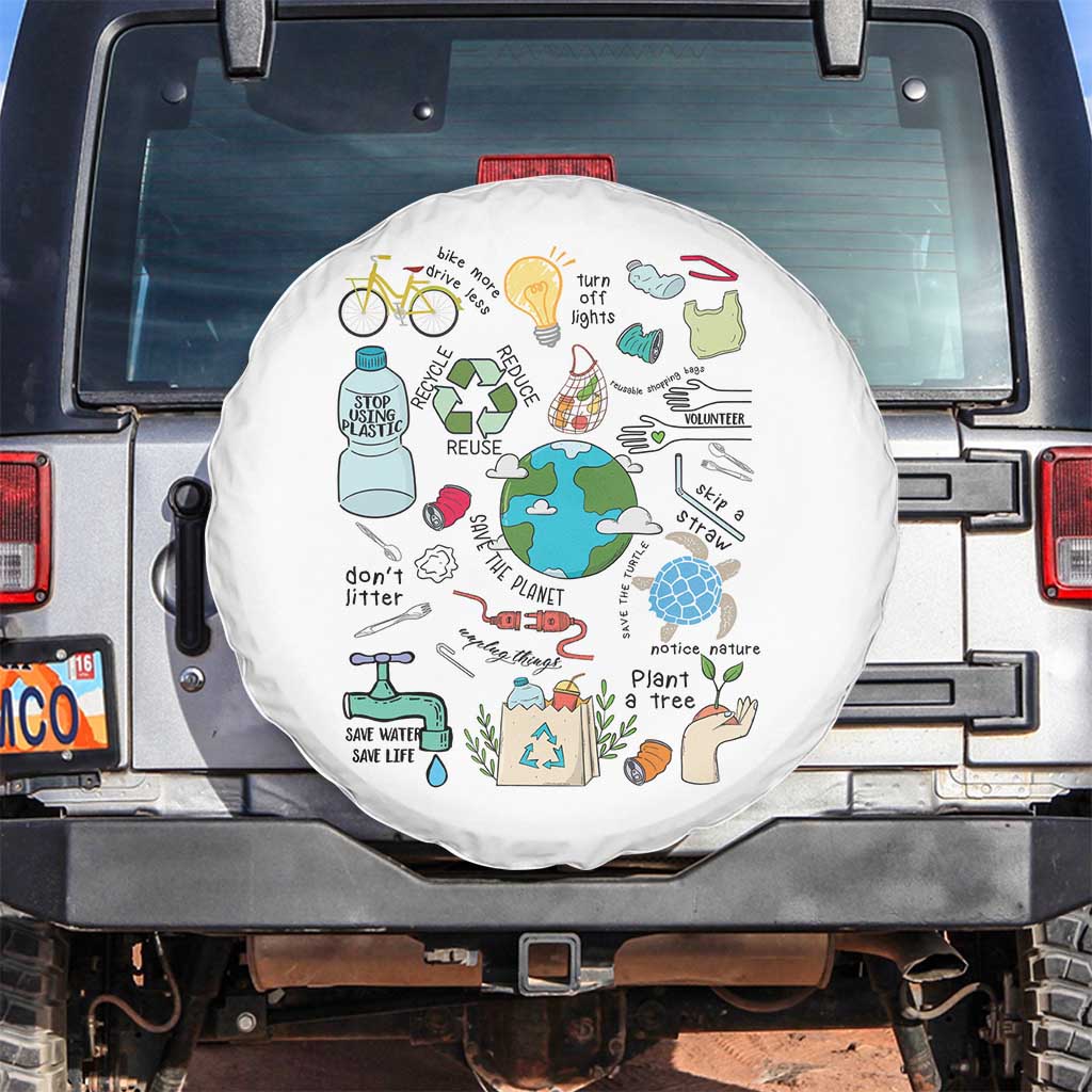 Save The Planet Spare Tire Cover Earth Day Protect Nature Environmental Recycling
