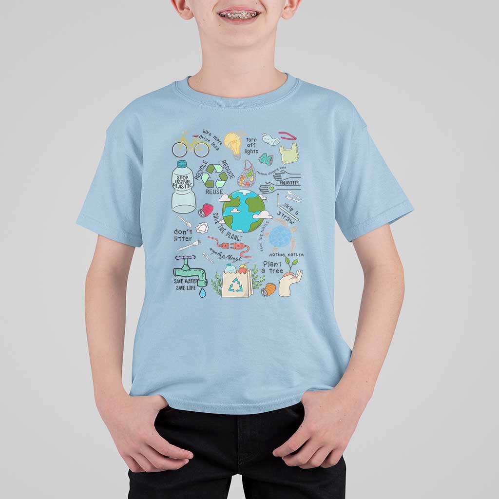 Save The Planet T Shirt For Kid Earth Day Protect Nature Environmental Recycling