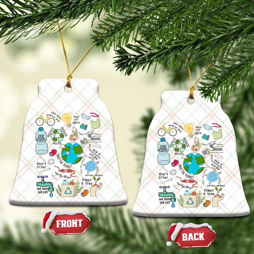 Save The Planet Ceramic Ornament Earth Day Protect Nature Environmental Recycling - Wonder Print Shop