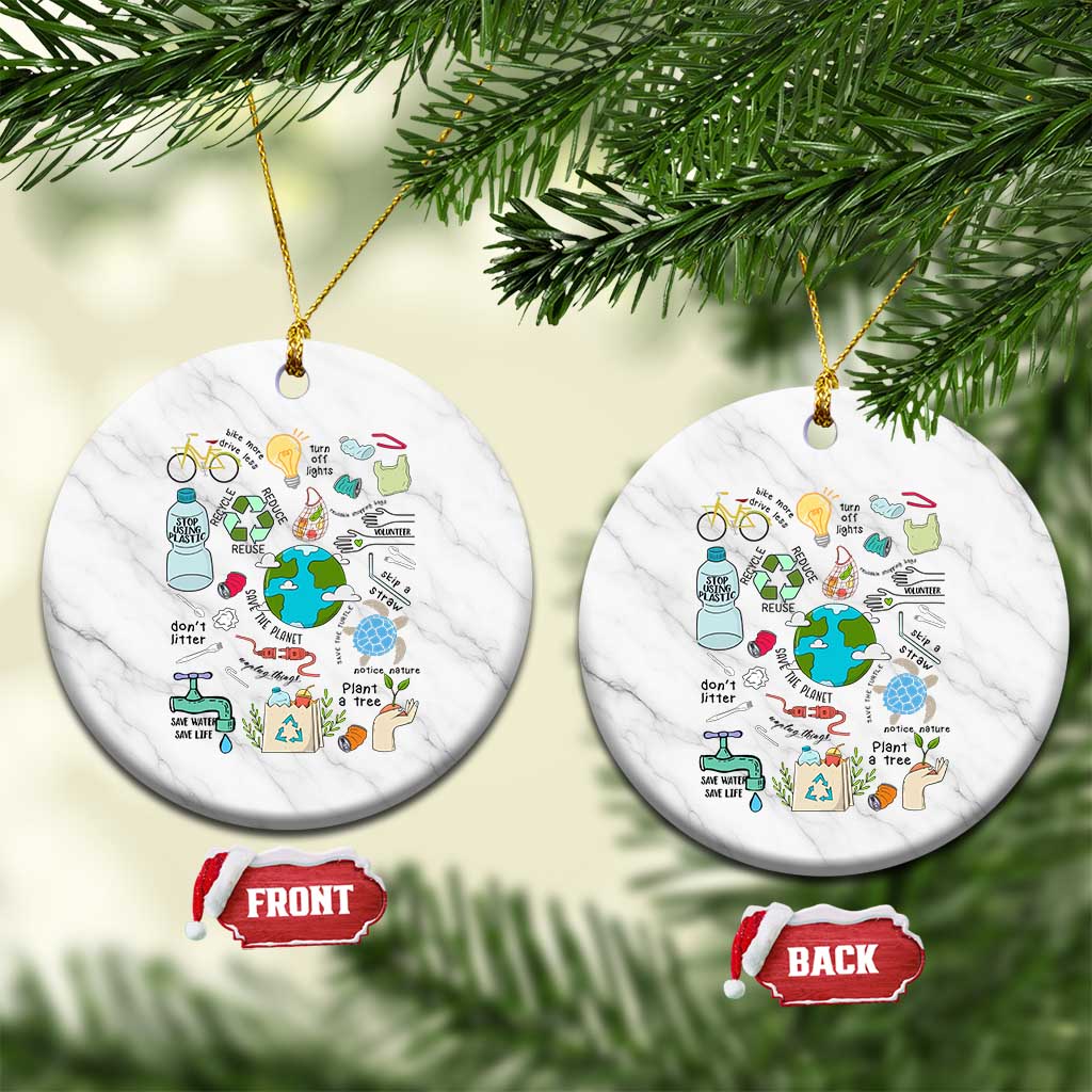 Save The Planet Ceramic Ornament Earth Day Protect Nature Environmental Recycling - Wonder Print Shop
