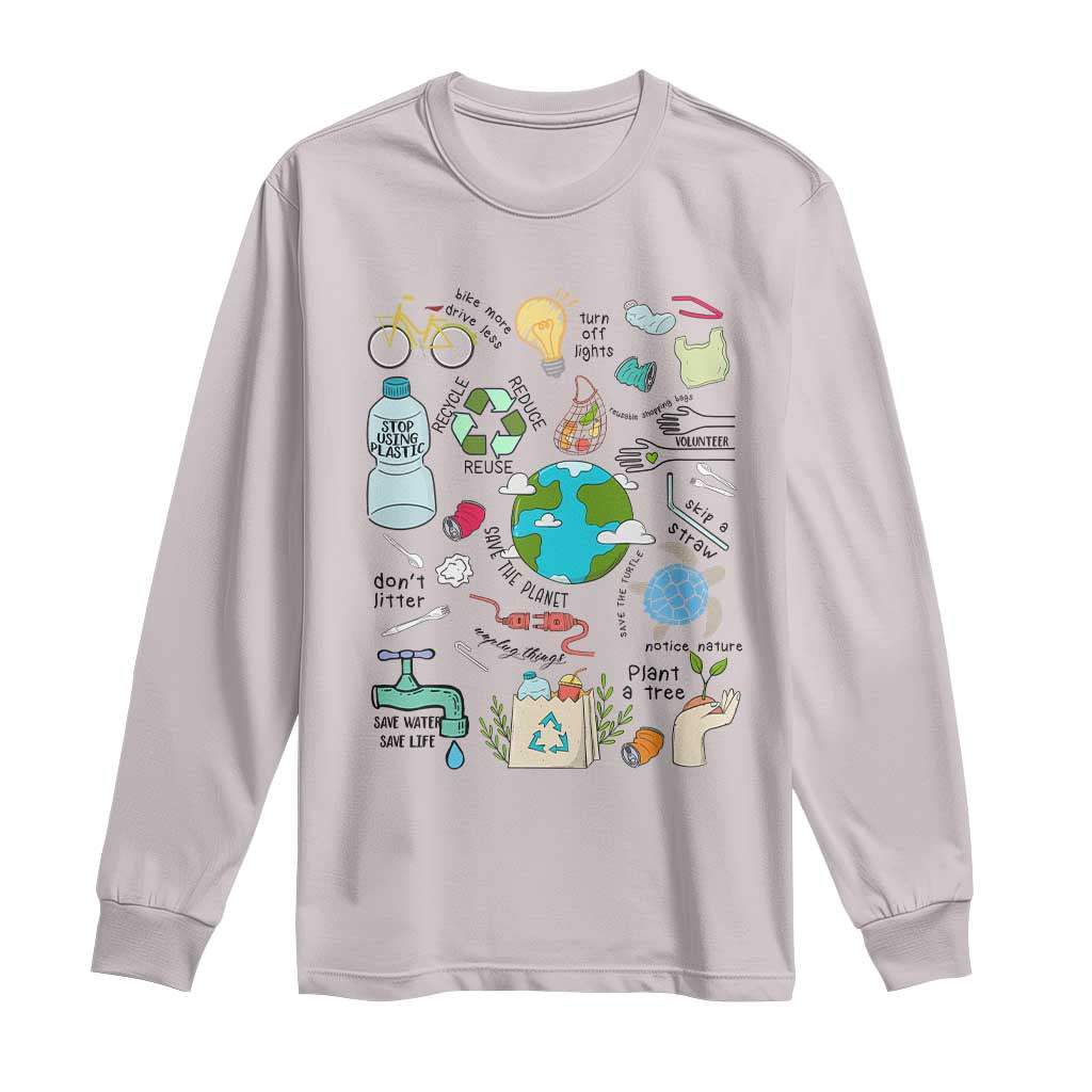 Save The Planet Long Sleeve Shirt Earth Day Protect Nature Environmental Recycling