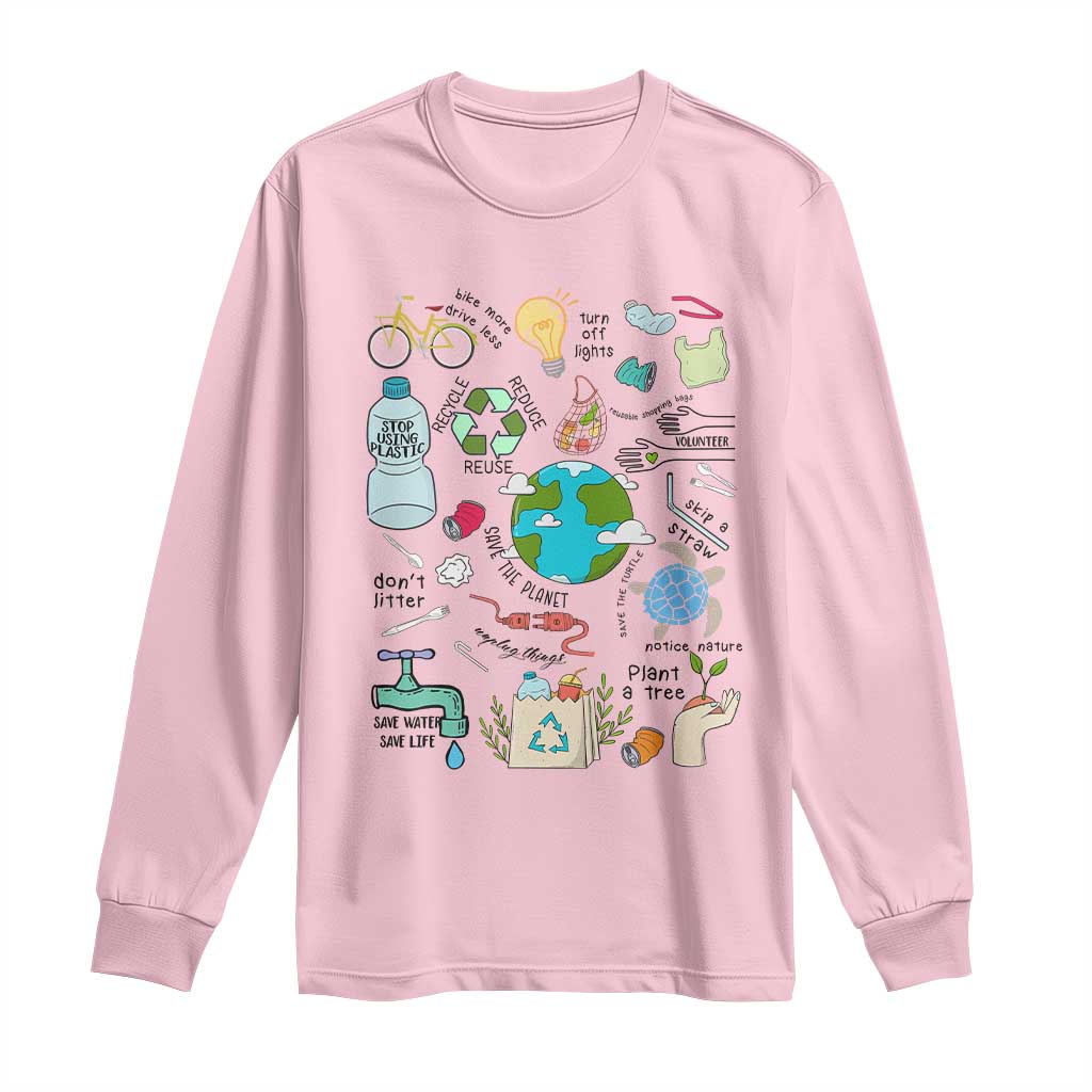 Save The Planet Long Sleeve Shirt Earth Day Protect Nature Environmental Recycling
