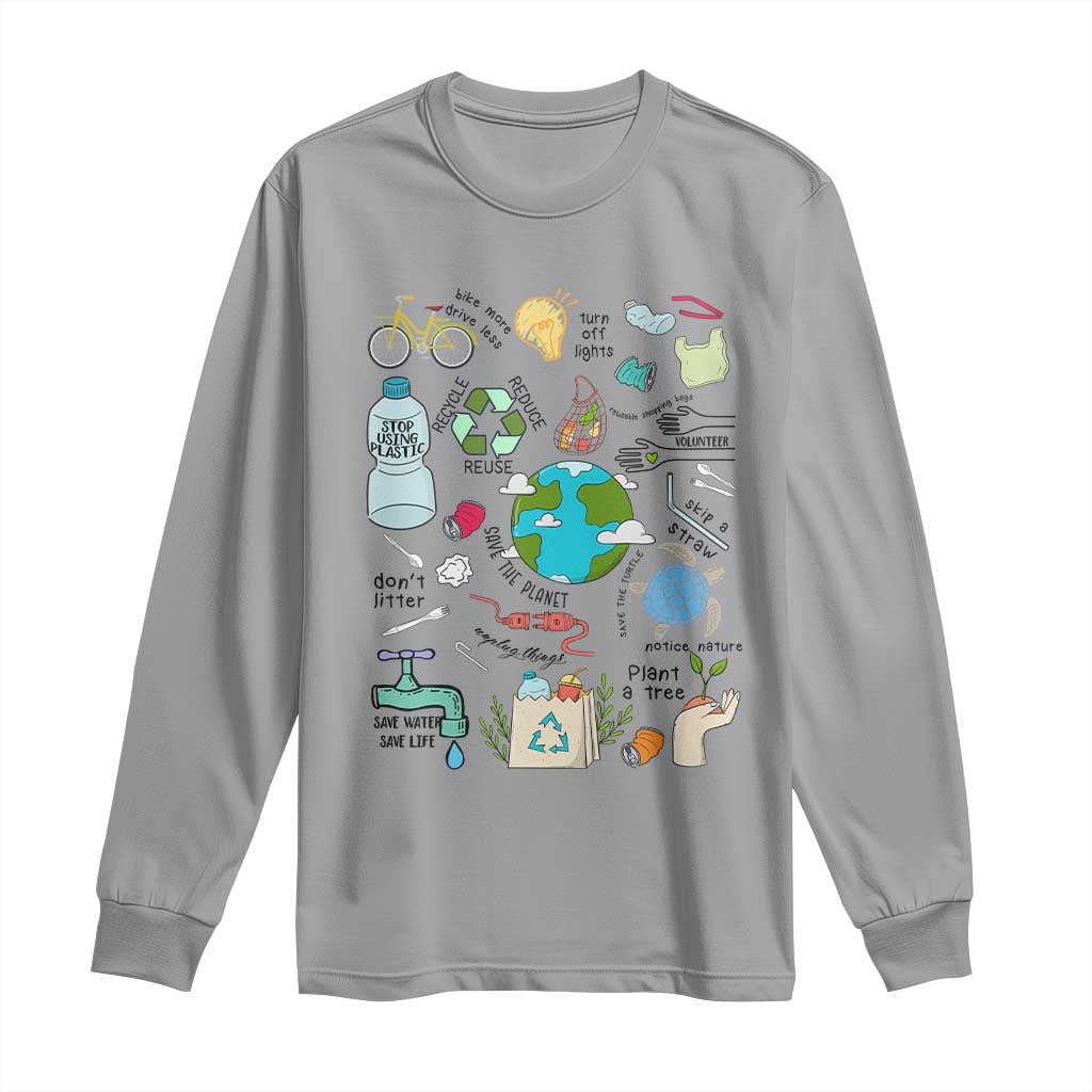 Save The Planet Long Sleeve Shirt Earth Day Protect Nature Environmental Recycling