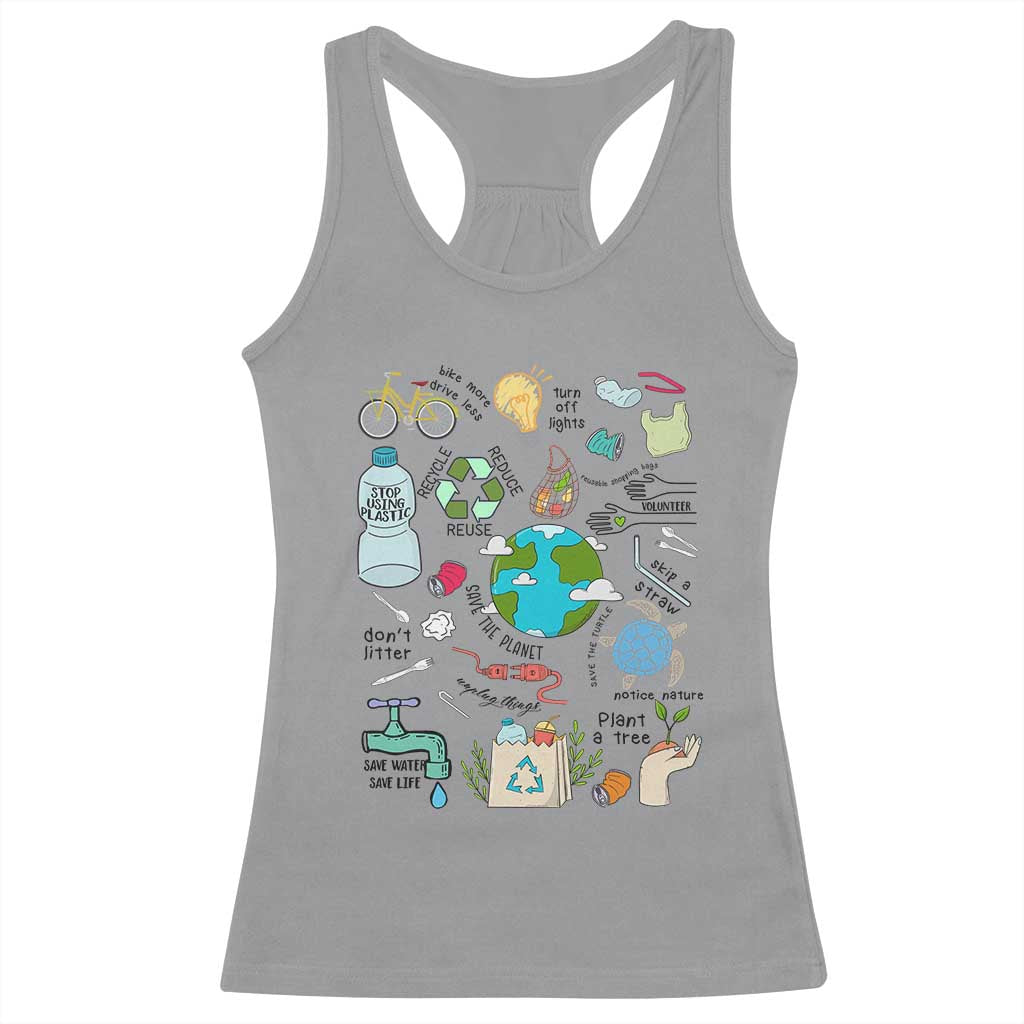 Save The Planet Racerback Tank Top Earth Day Protect Nature Environmental Recycling