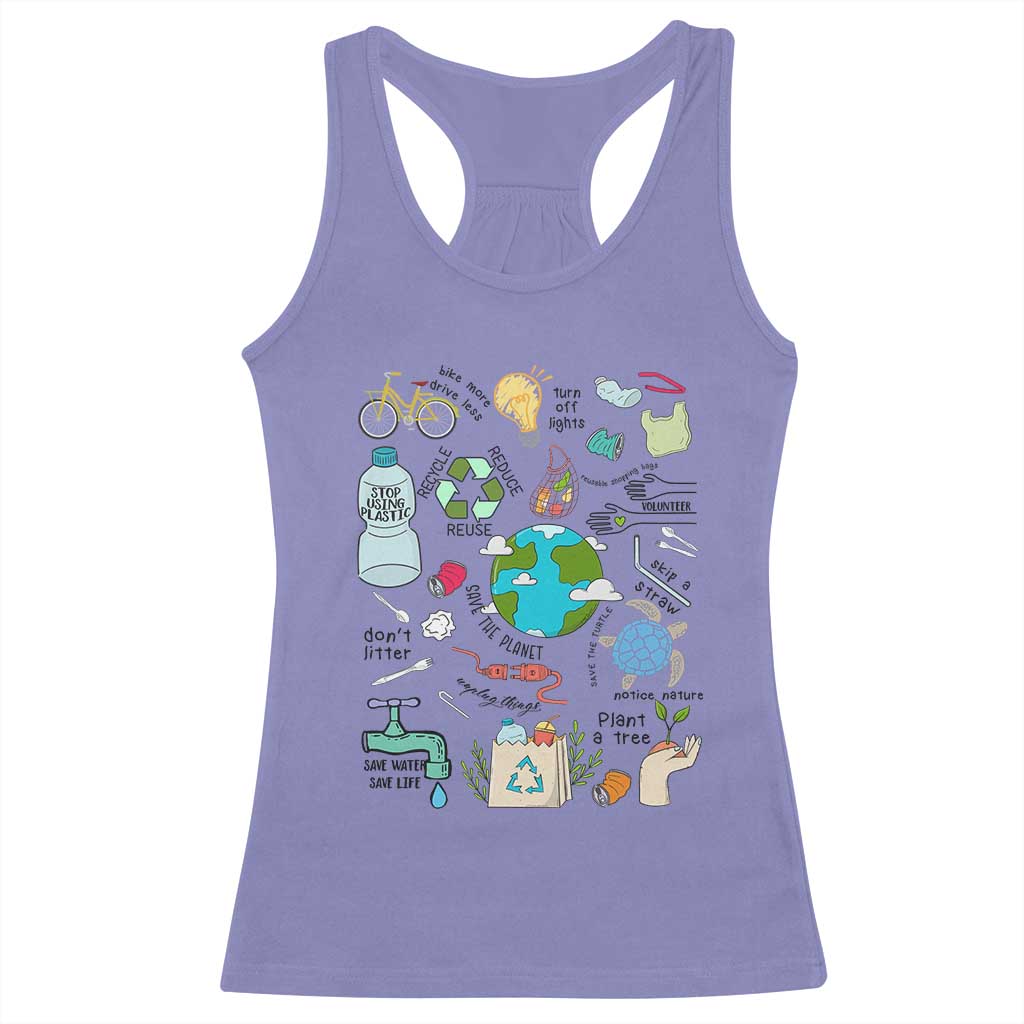 Save The Planet Racerback Tank Top Earth Day Protect Nature Environmental Recycling