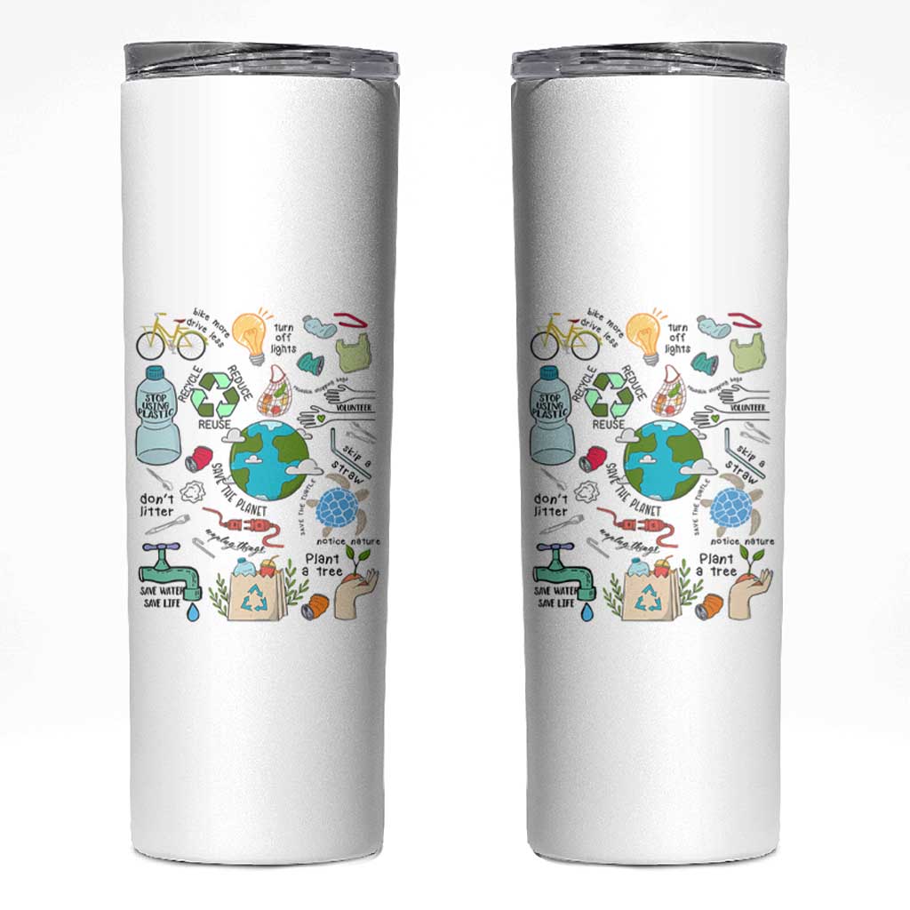 Save The Planet Skinny Tumbler Earth Day Protect Nature Environmental Recycling