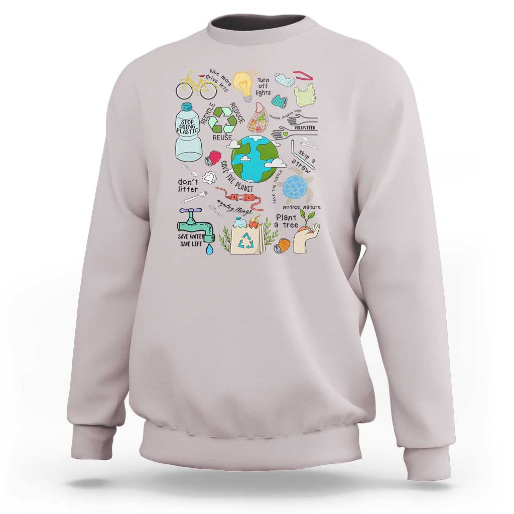 Save The Planet Sweatshirt Earth Day Protect Nature Environmental Recycling