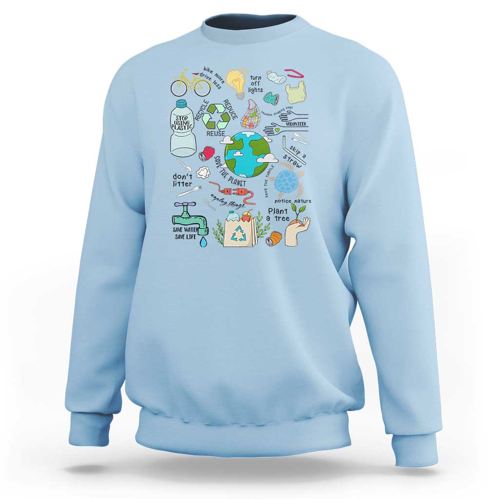 Save The Planet Sweatshirt Earth Day Protect Nature Environmental Recycling