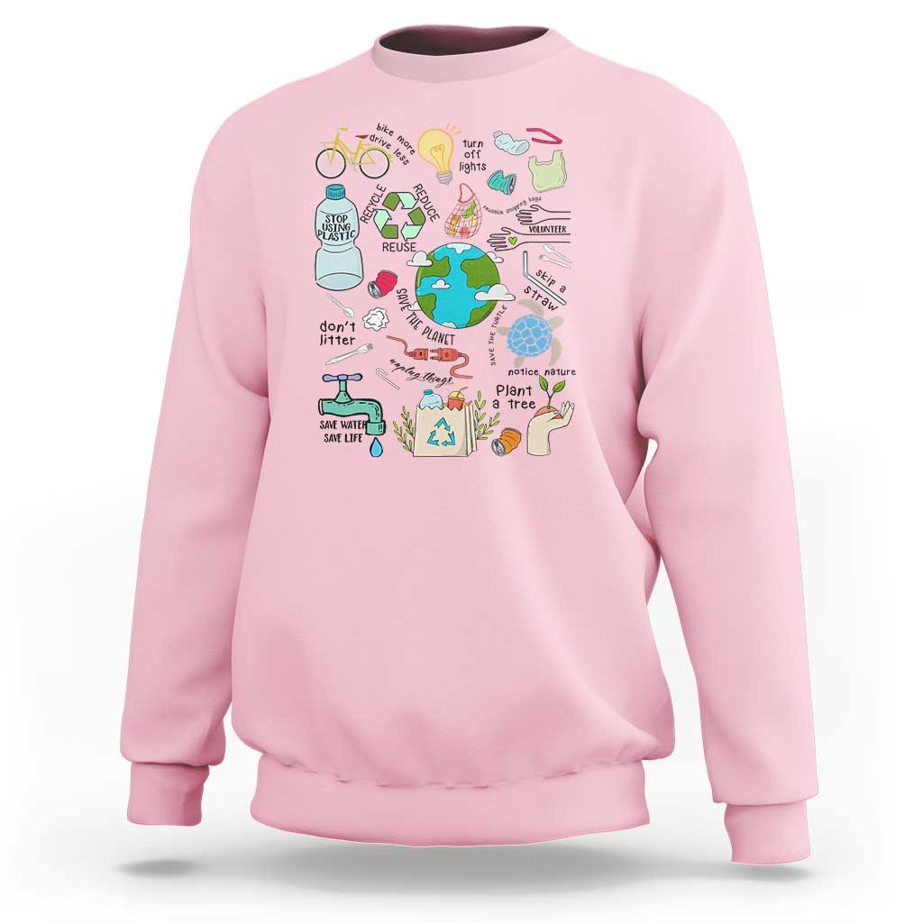 Save The Planet Sweatshirt Earth Day Protect Nature Environmental Recycling