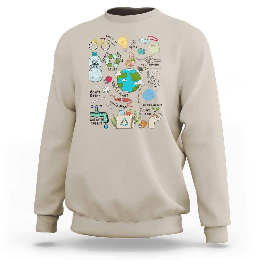 Save The Planet Sweatshirt Earth Day Protect Nature Environmental Recycling