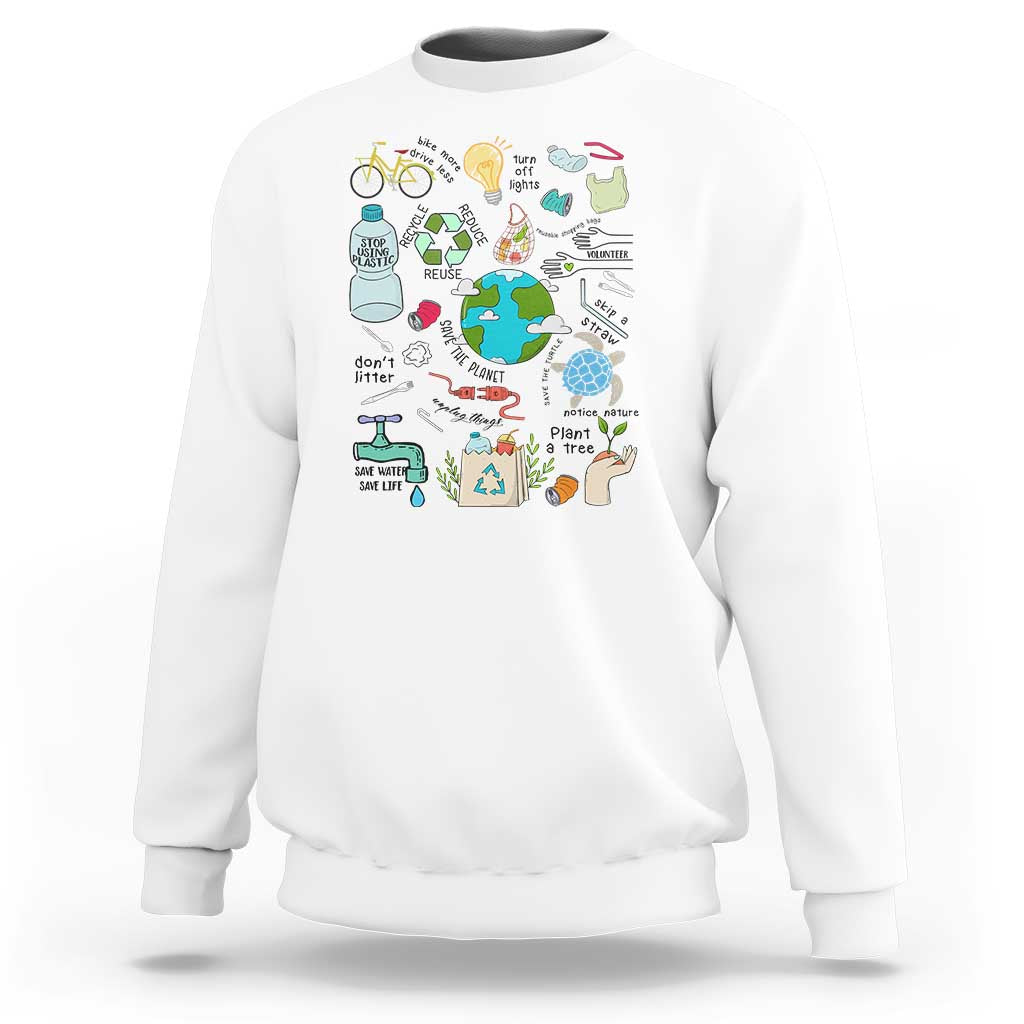 Save The Planet Sweatshirt Earth Day Protect Nature Environmental Recycling