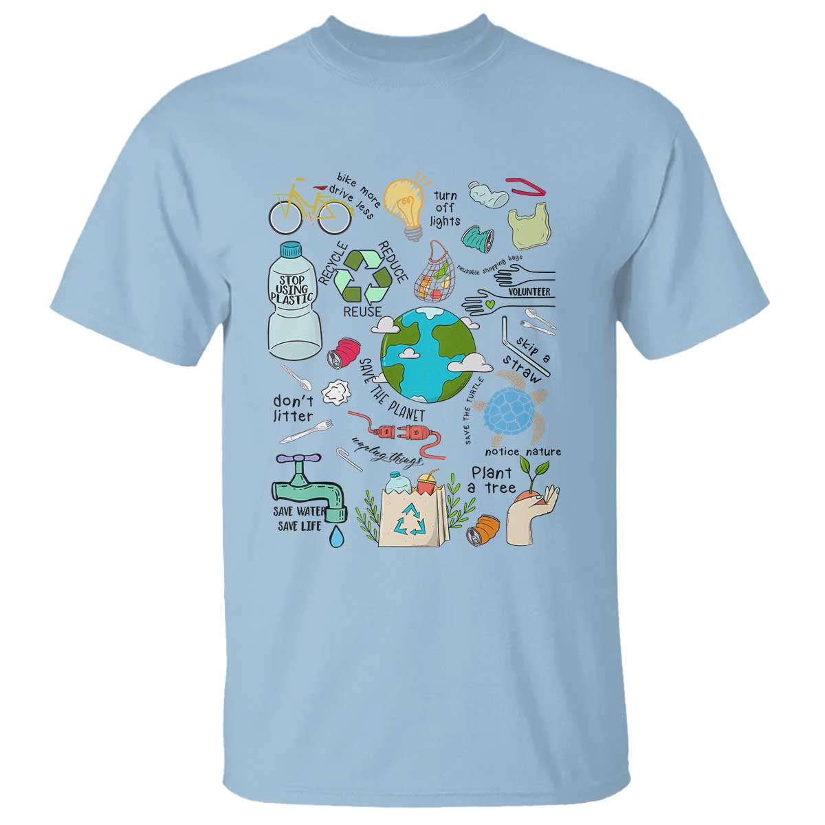 Save The Planet T Shirt Earth Day Protect Nature Environmental Recycling