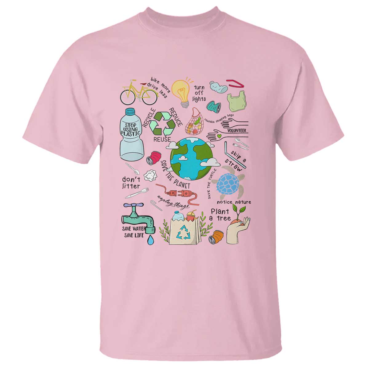 Save The Planet T Shirt Earth Day Protect Nature Environmental Recycling