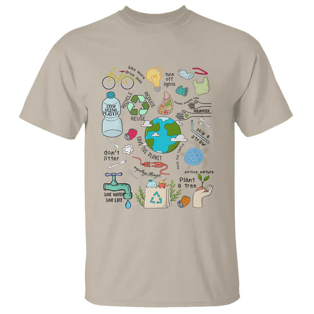 Save The Planet T Shirt Earth Day Protect Nature Environmental Recycling