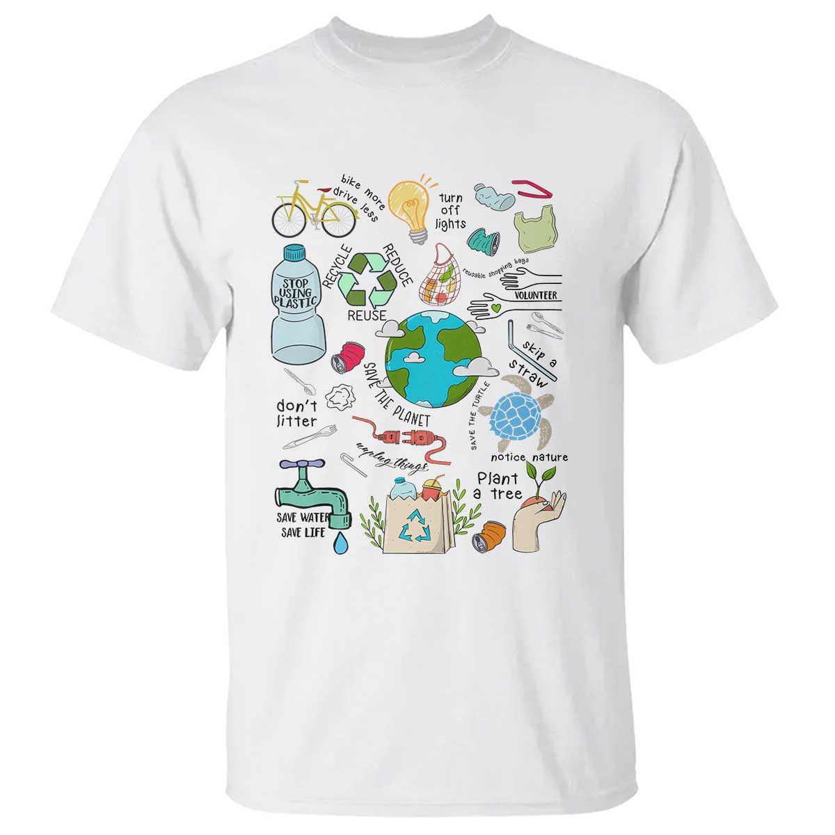 Save The Planet T Shirt Earth Day Protect Nature Environmental Recycling