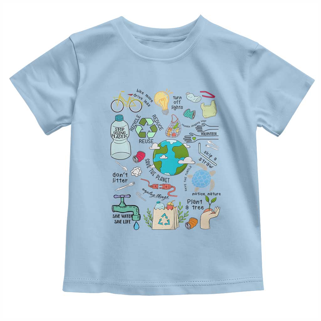 Save The Planet Toddler T Shirt Earth Day Protect Nature Environmental Recycling