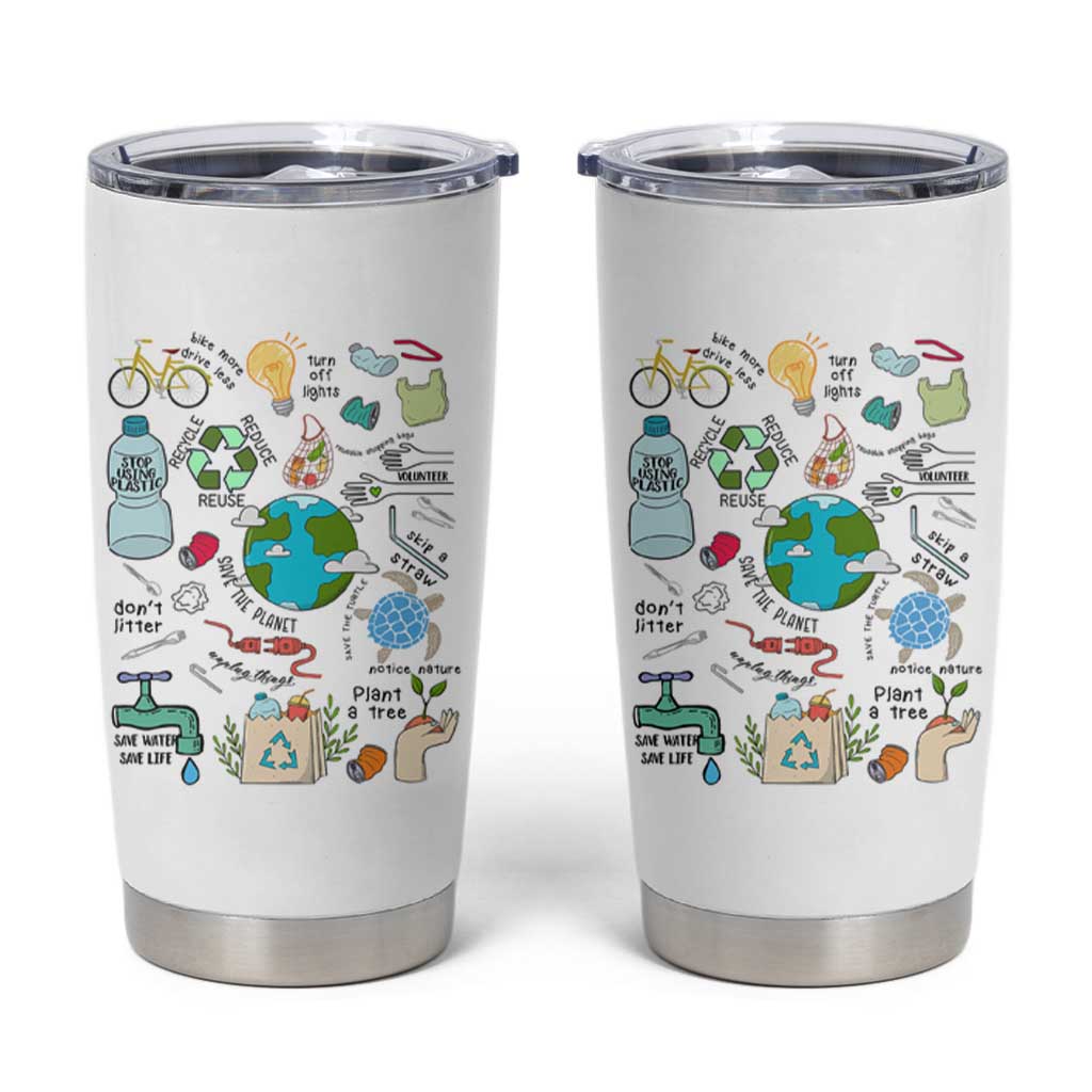 Save The Planet Tumbler Cup Earth Day Protect Nature Environmental Recycling