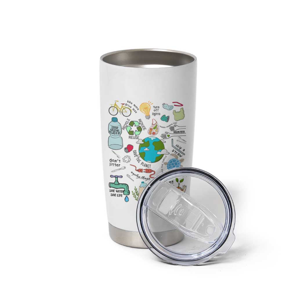 Save The Planet Tumbler Cup Earth Day Protect Nature Environmental Recycling