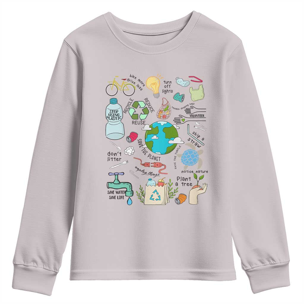 Save The Planet Youth Sweatshirt Earth Day Protect Nature Environmental Recycling