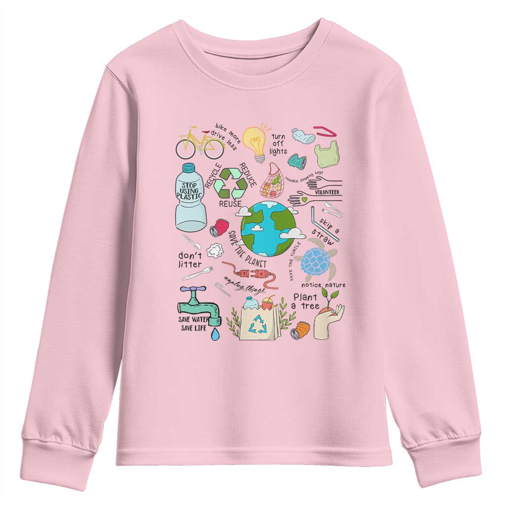 Save The Planet Youth Sweatshirt Earth Day Protect Nature Environmental Recycling