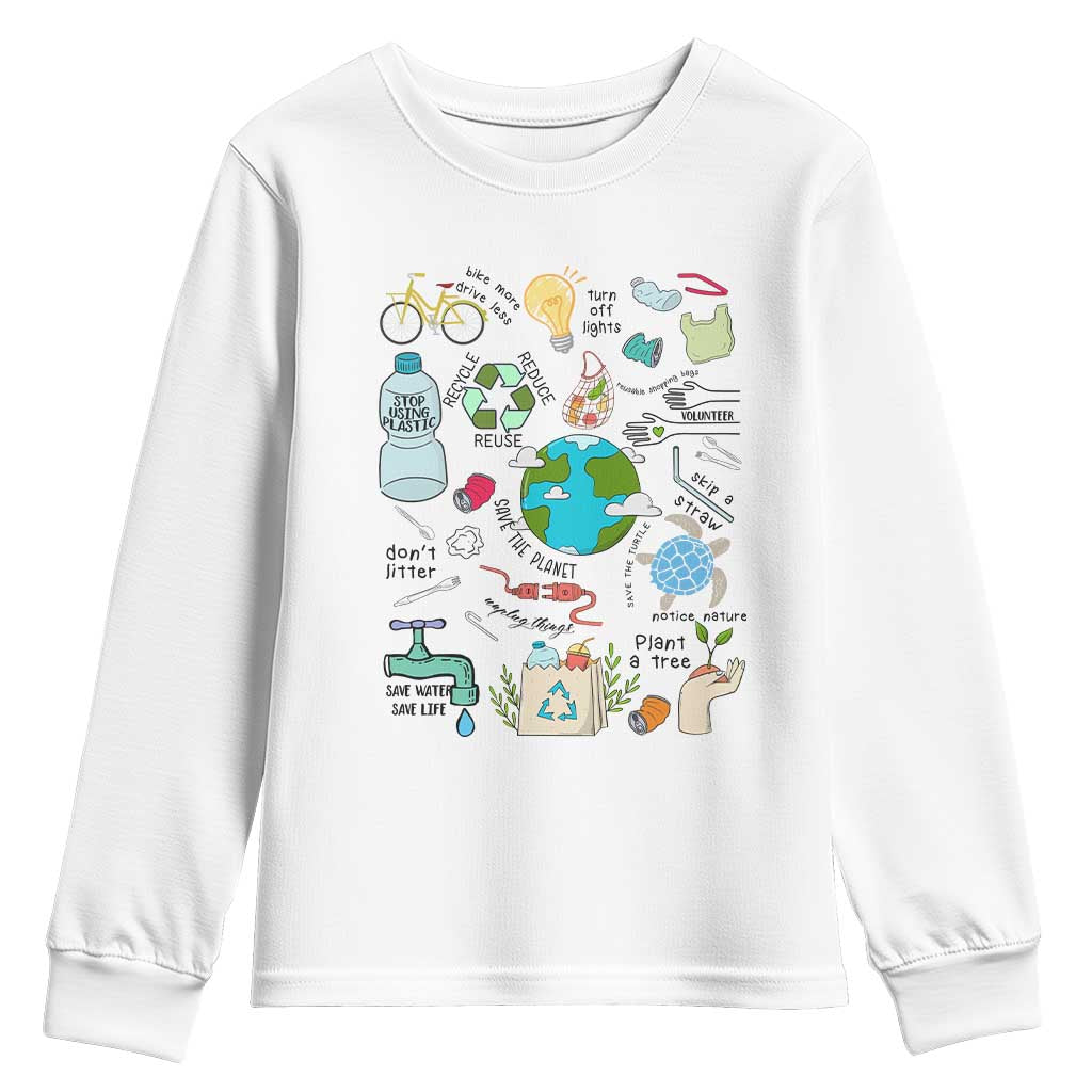 Save The Planet Youth Sweatshirt Earth Day Protect Nature Environmental Recycling