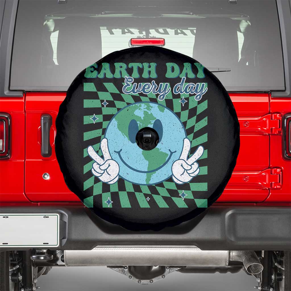 Earth Day Everyday Spare Tire Cover Smile Face Hippie Planet Anniversary