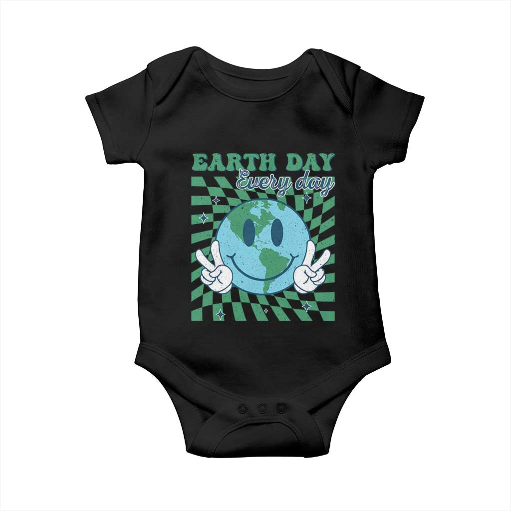 Earth Day Everyday Baby Onesie Smile Face Hippie Planet Anniversary