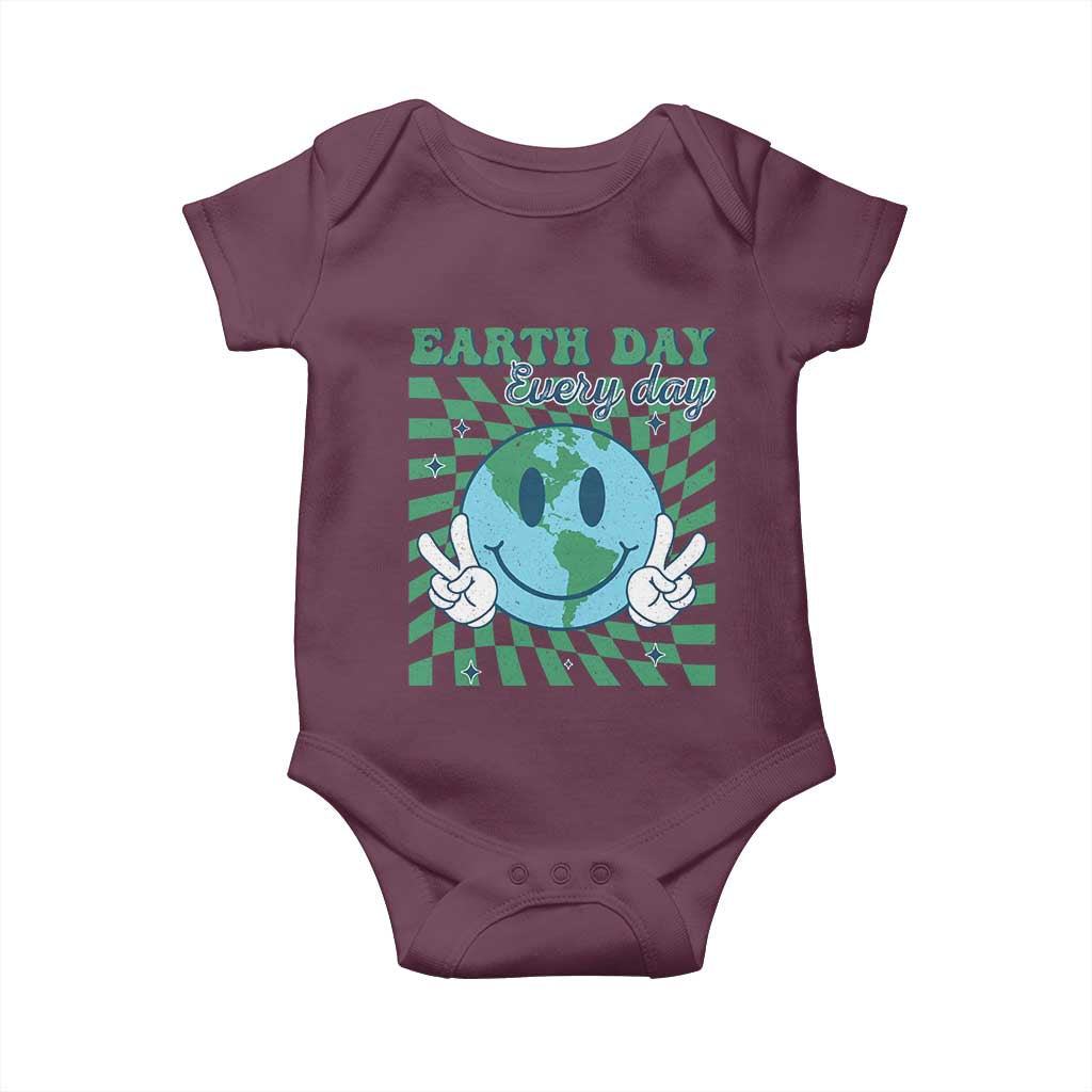 Earth Day Everyday Baby Onesie Smile Face Hippie Planet Anniversary