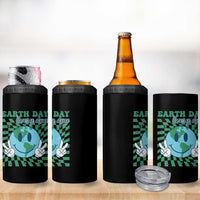 Earth Day Everyday 4 in 1 Can Cooler Tumbler Smile Face Hippie Planet Anniversary
