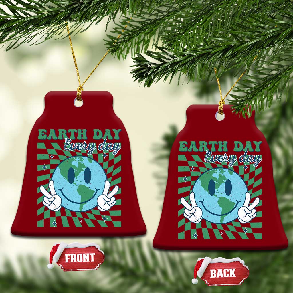Earth Day Everyday Ceramic Ornament Smile Face Hippie Planet Anniversary - Wonder Print Shop