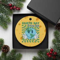 Earth Day Everyday Ceramic Ornament Smile Face Hippie Planet Anniversary - Wonder Print Shop