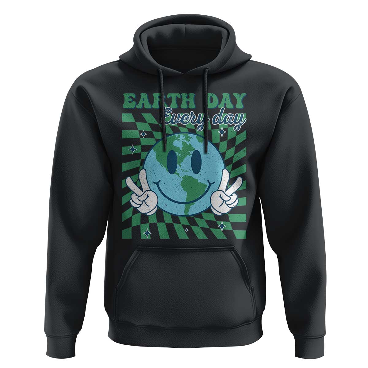 Earth Day Everyday Hoodie Smile Face Hippie Planet Anniversary