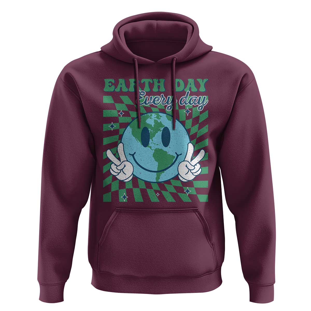 Earth Day Everyday Hoodie Smile Face Hippie Planet Anniversary