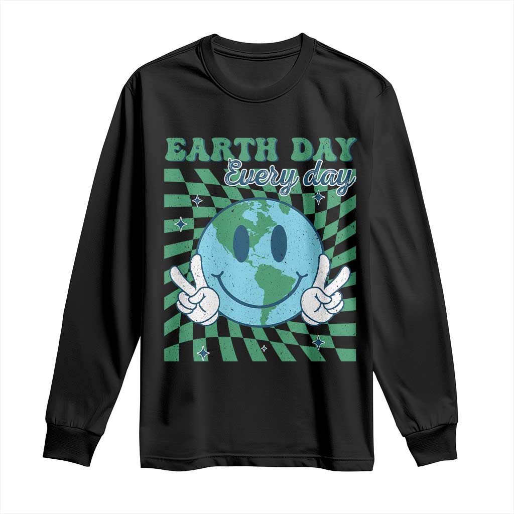 Earth Day Everyday Long Sleeve Shirt Smile Face Hippie Planet Anniversary