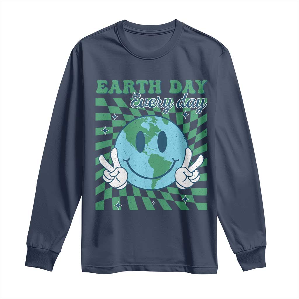 Earth Day Everyday Long Sleeve Shirt Smile Face Hippie Planet Anniversary