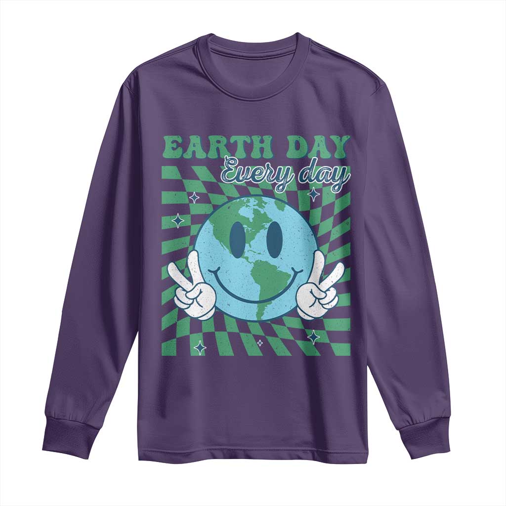 Earth Day Everyday Long Sleeve Shirt Smile Face Hippie Planet Anniversary