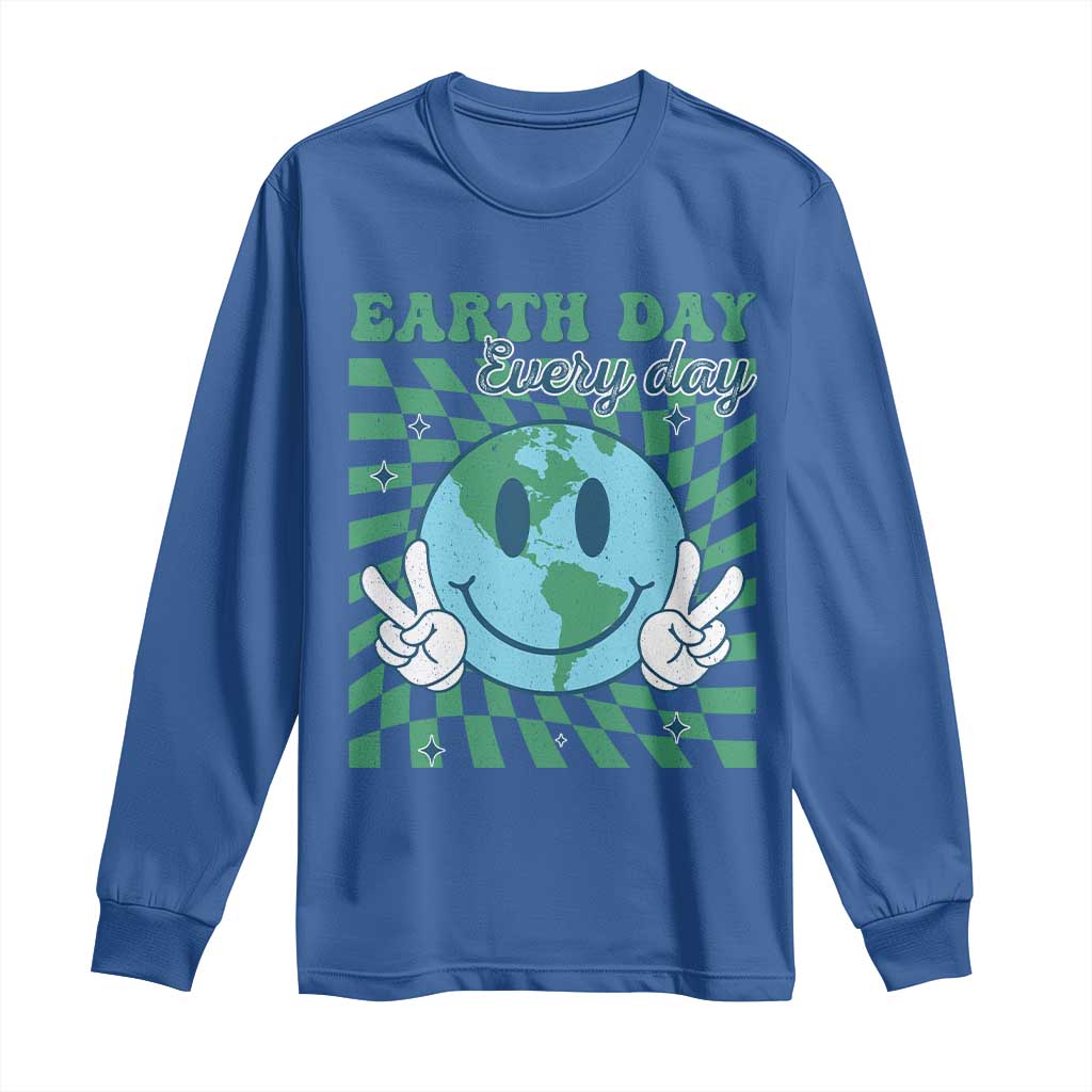 Earth Day Everyday Long Sleeve Shirt Smile Face Hippie Planet Anniversary