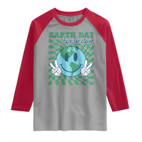 Earth Day Everyday Raglan Shirt Smile Face Hippie Planet Anniversary