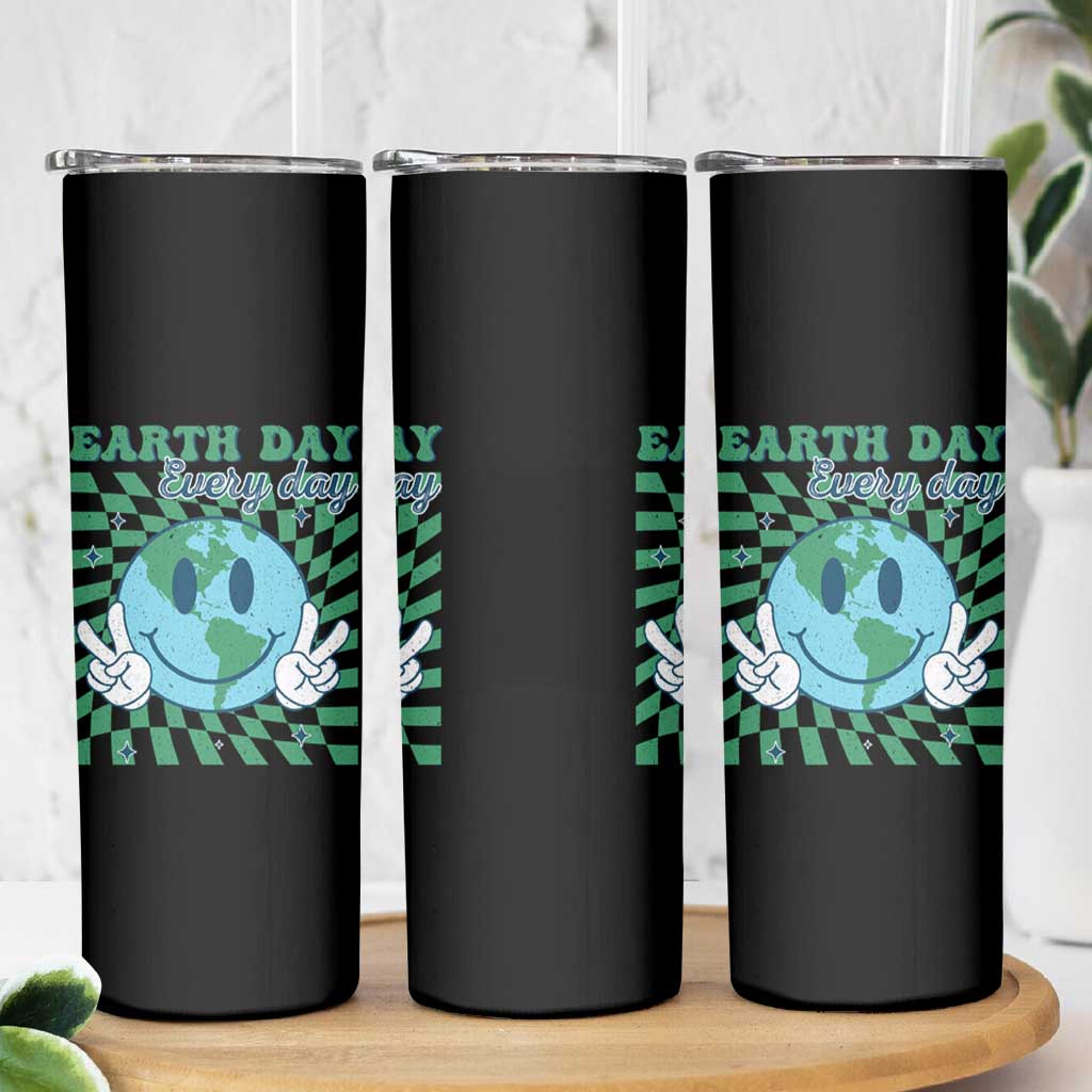 Earth Day Everyday Skinny Tumbler Smile Face Hippie Planet Anniversary