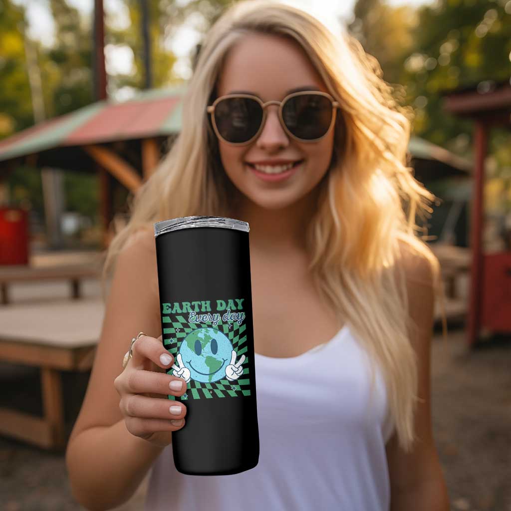Earth Day Everyday Skinny Tumbler Smile Face Hippie Planet Anniversary